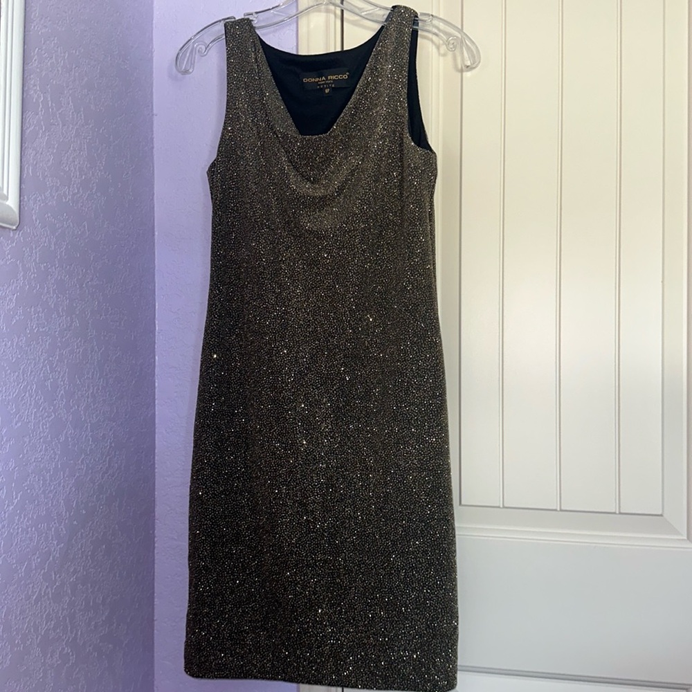 donna rocco gold dress